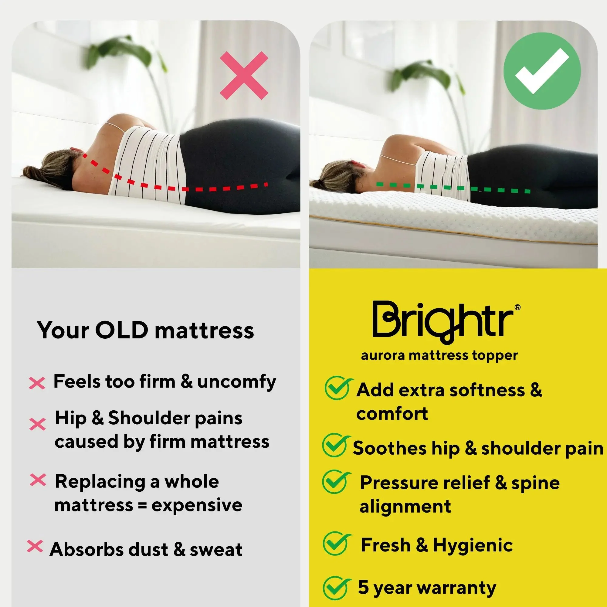 Brightr® Aurora 2 in 1 Memory Foam mattress topper - Image 14