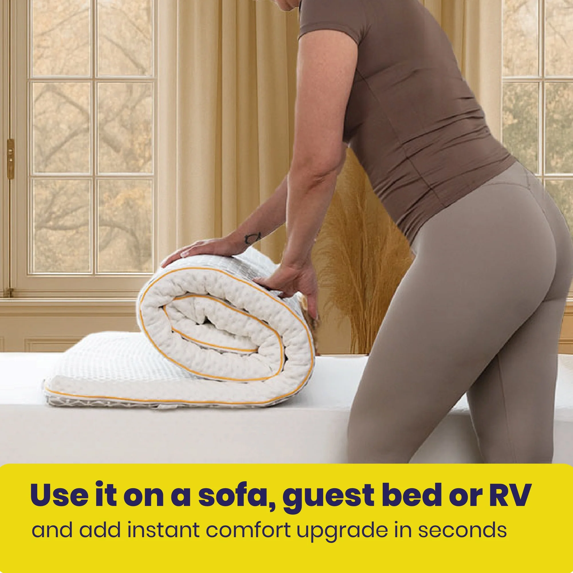 Brightr® Aurora Deluxe 2 in 1 Best Memory Foam mattress topper - Medium Firm - Image 8