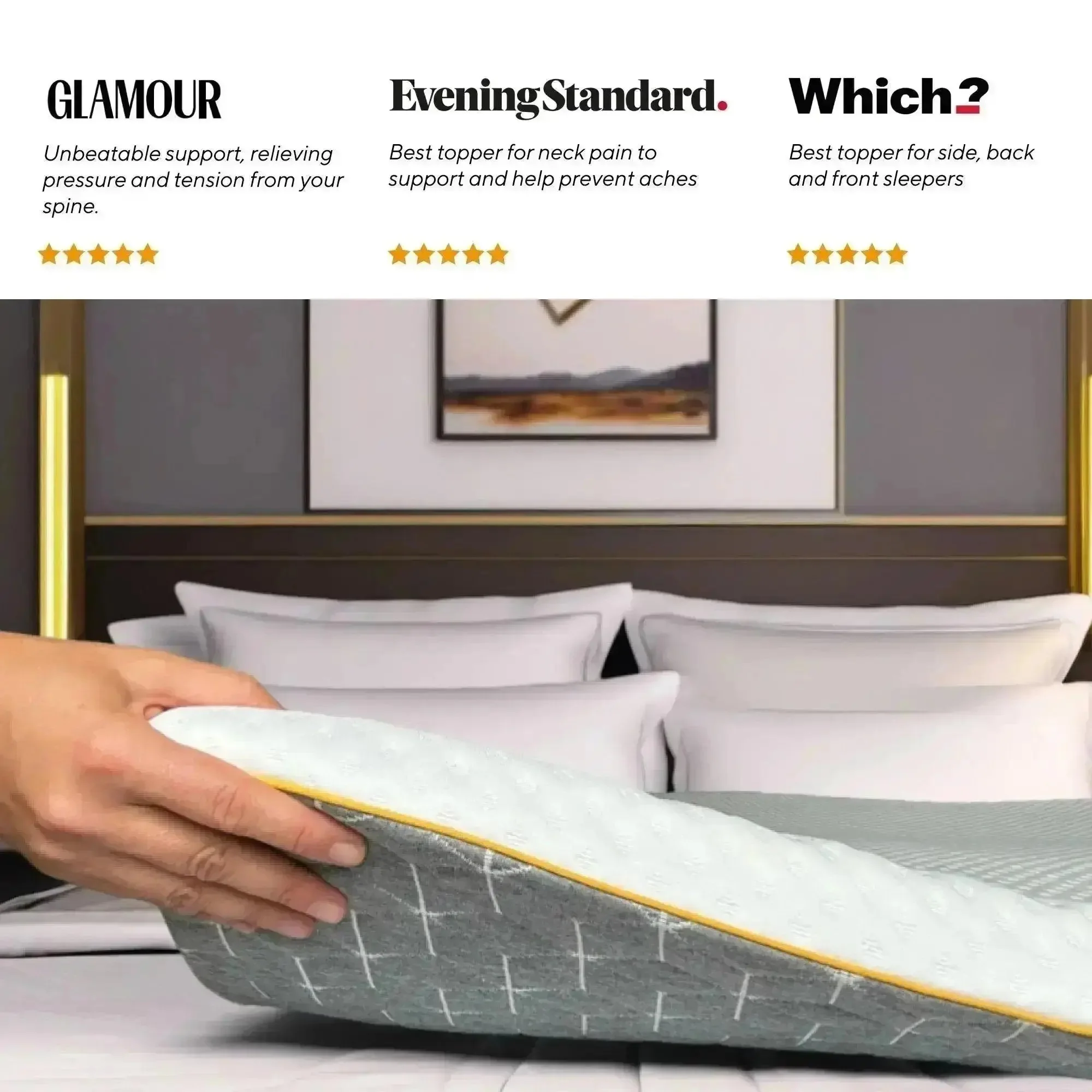 Brightr® Aurora 2 in 1 Memory Foam mattress topper - Image 9