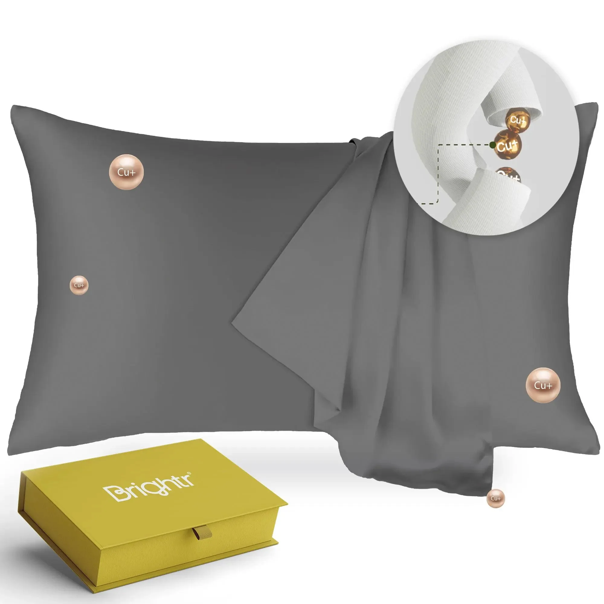 Brightr® Copperdefense Eucalyptus Silk Pillowcase | Anti-Aging, Anti-Acne, Cooling - Image 13