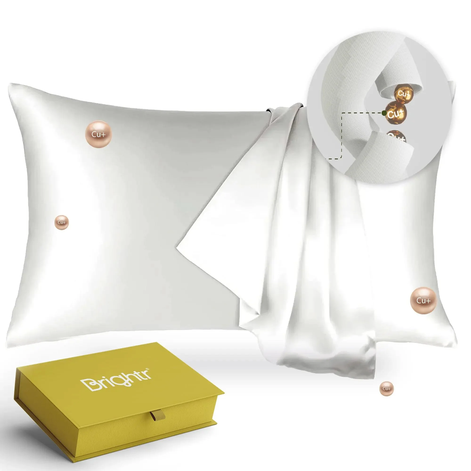 Brightr® Copperdefense Eucalyptus Silk Pillowcase | Anti-Aging, Anti-Acne, Cooling - Image 8