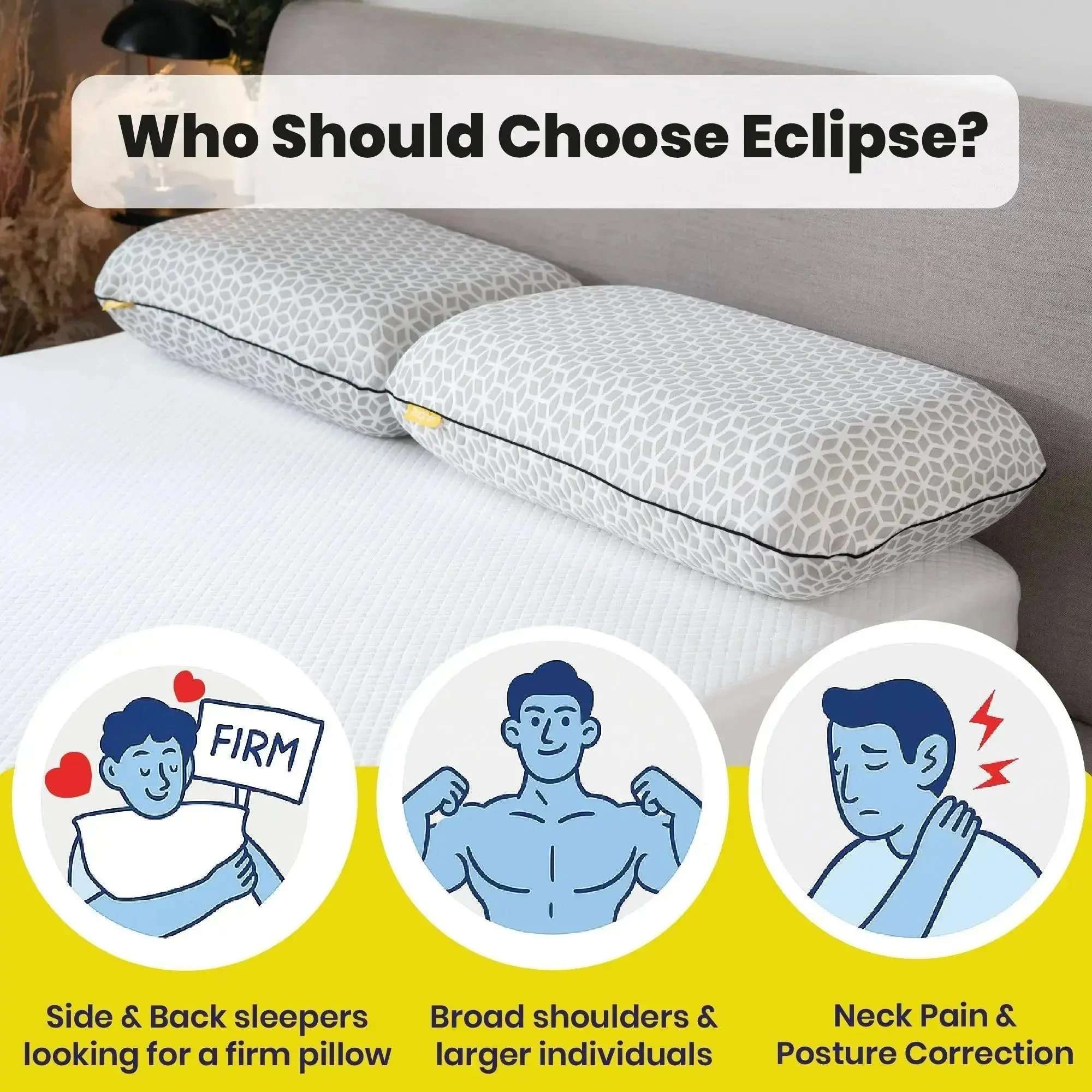 Brightr® Eclipse Adjustable Firm Memory foam pillow - Image 3