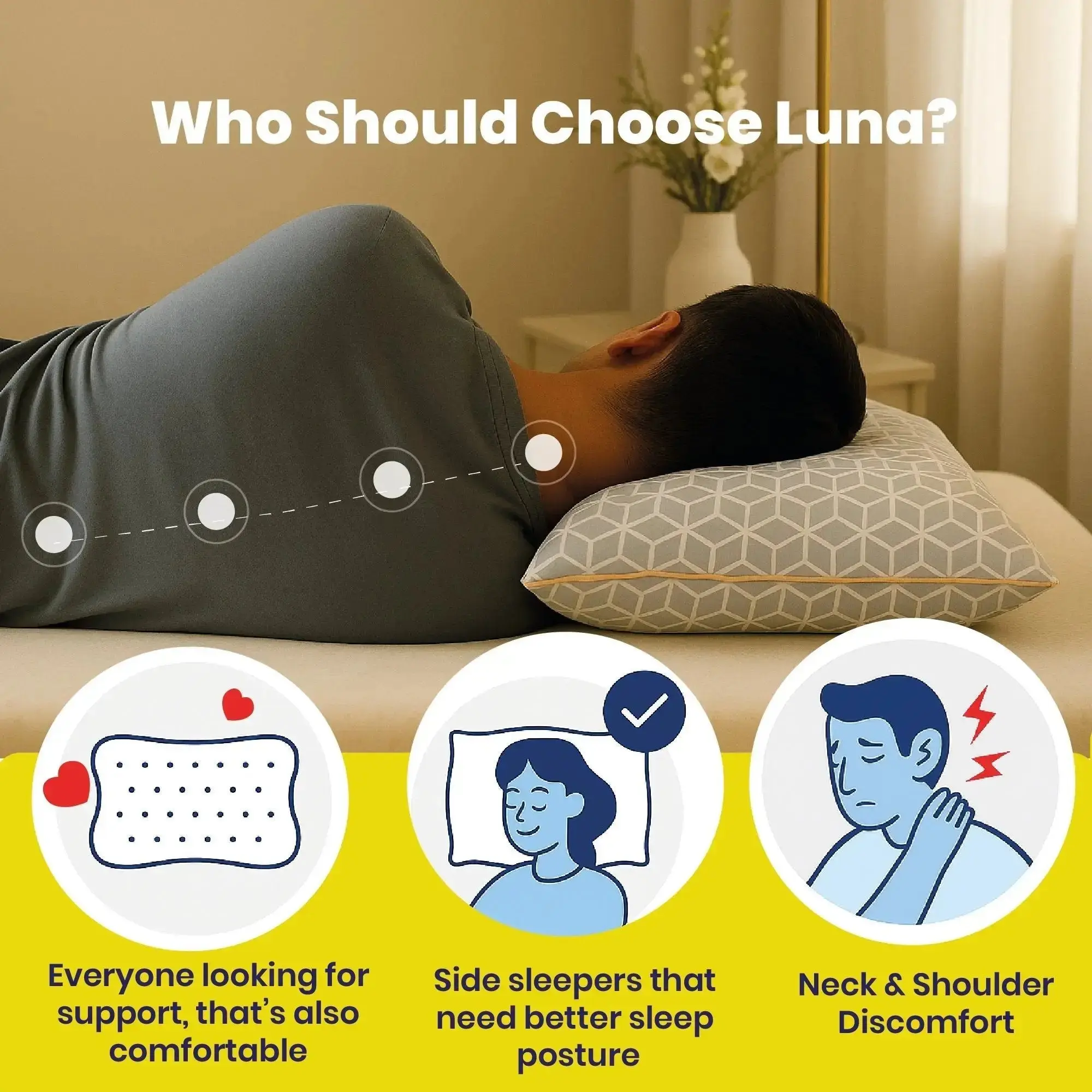 Brightr® Luna Adjustable Memory Foam pillow - Image 3
