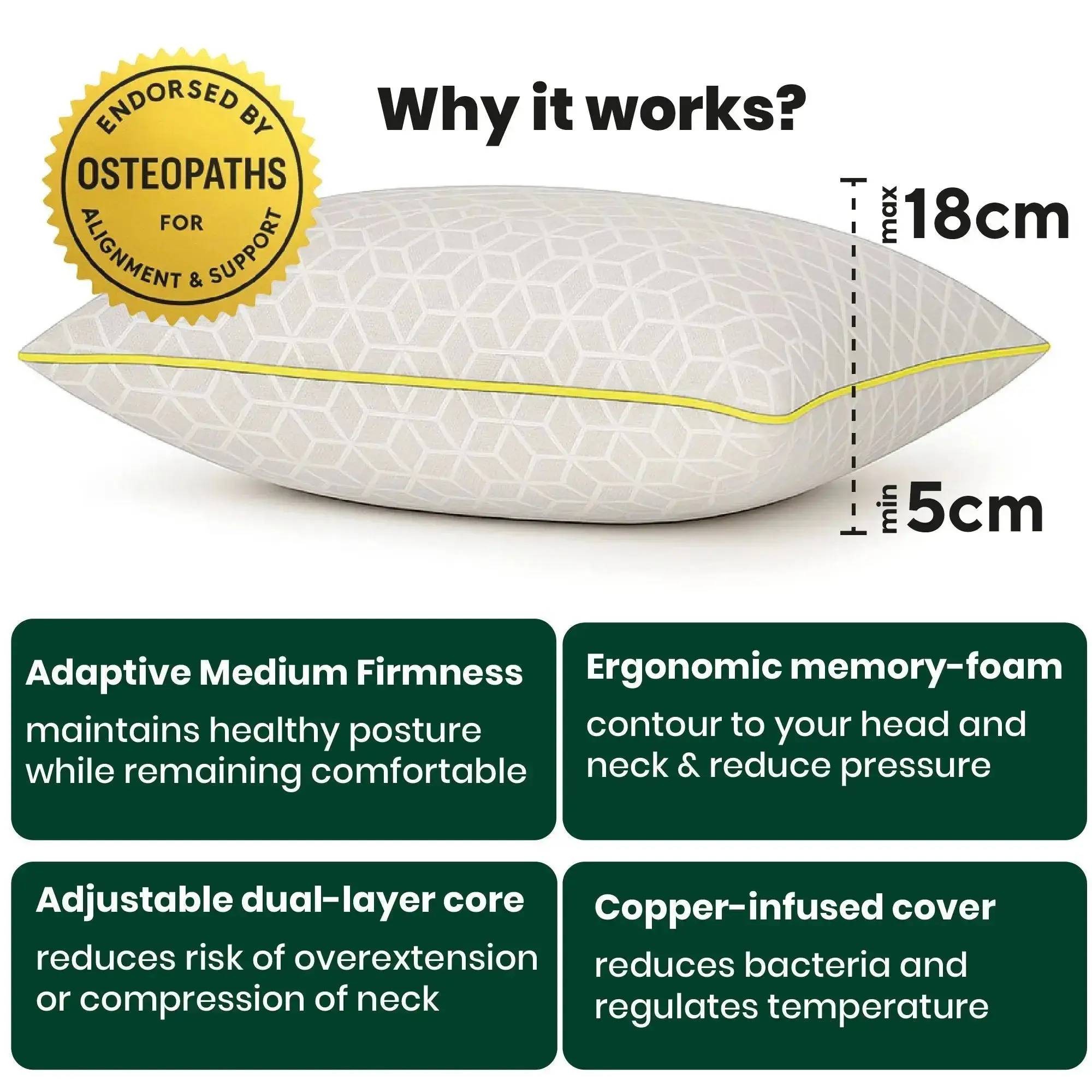Brightr® Luna Adjustable Memory Foam pillow - Image 8