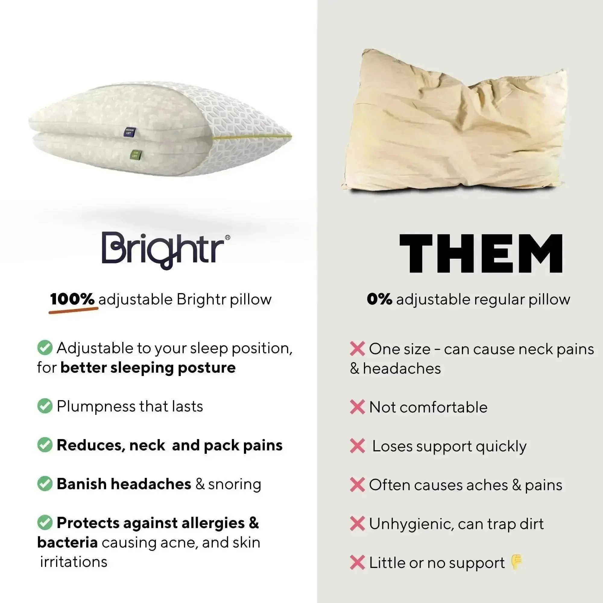 Brightr® Luna Adjustable Memory Foam pillow - Image 13