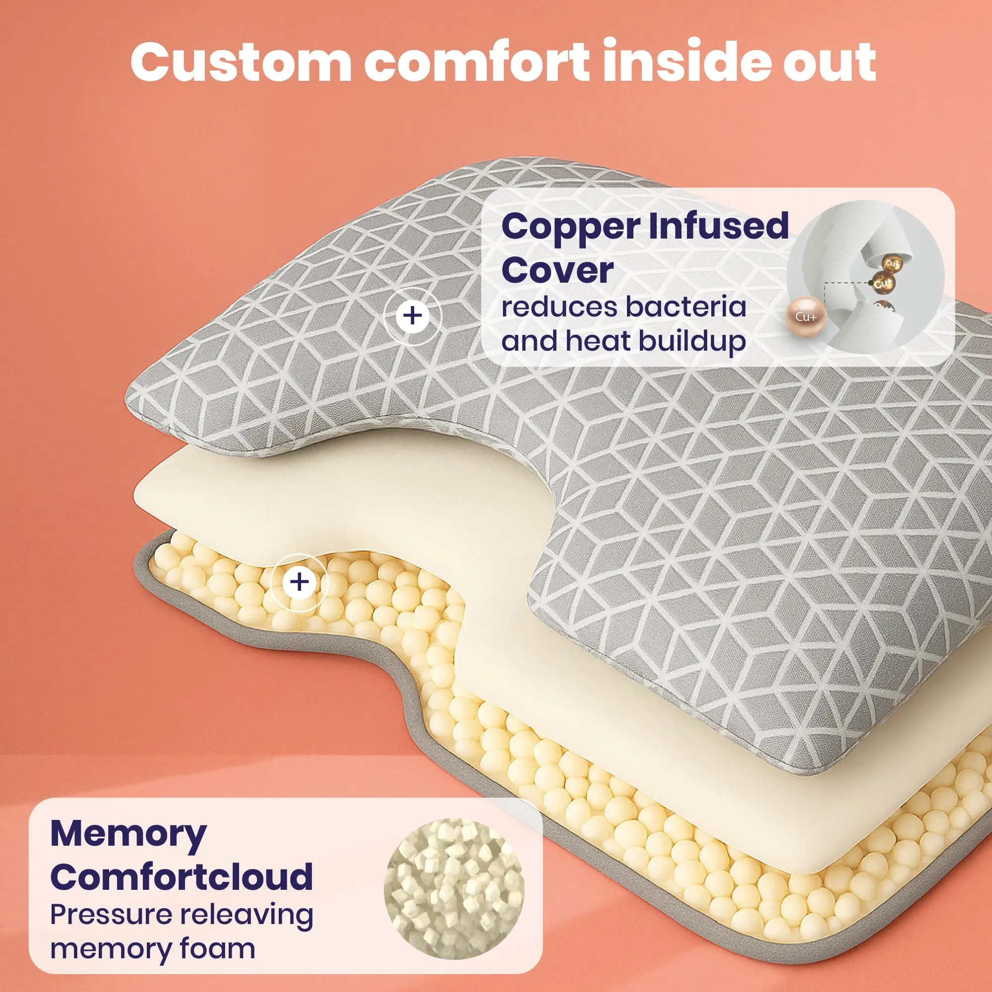 Brightr® MoonHug Adjustable Memory Foam pillow - Image 6