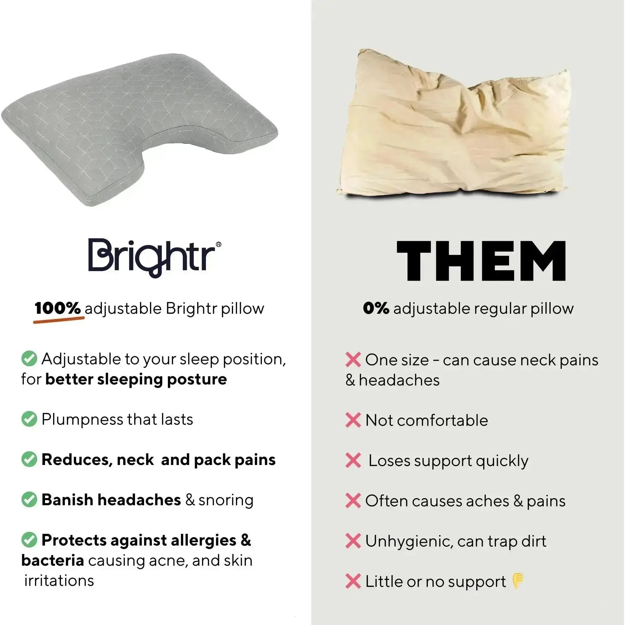 Brightr® MoonHug Adjustable Memory Foam pillow - Image 13