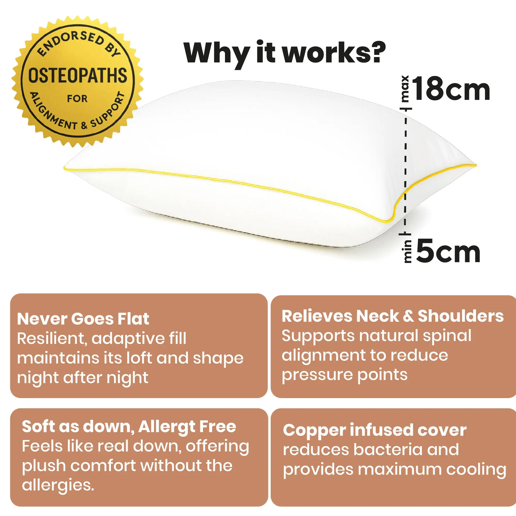 Brightr® Nox Vegan Down Alternative pillow - Image 8