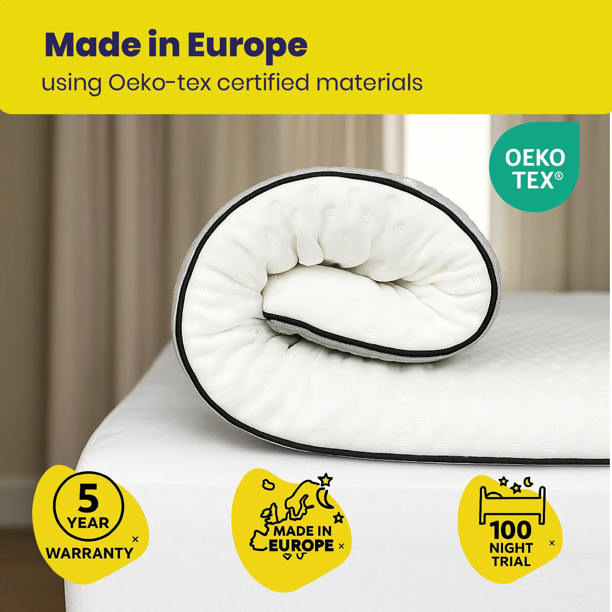 Brightr®  Titan 2 in 1 Mattress Firm Mattress Topper  - Medium/Firm - Image 13