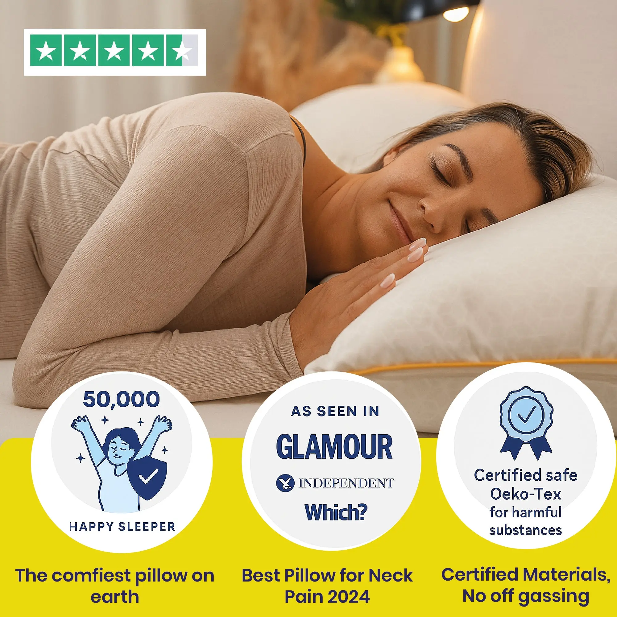 Brightr® Stella Hybrid Adjustable Pillow | Best pillow For Neck Pains - Image 6