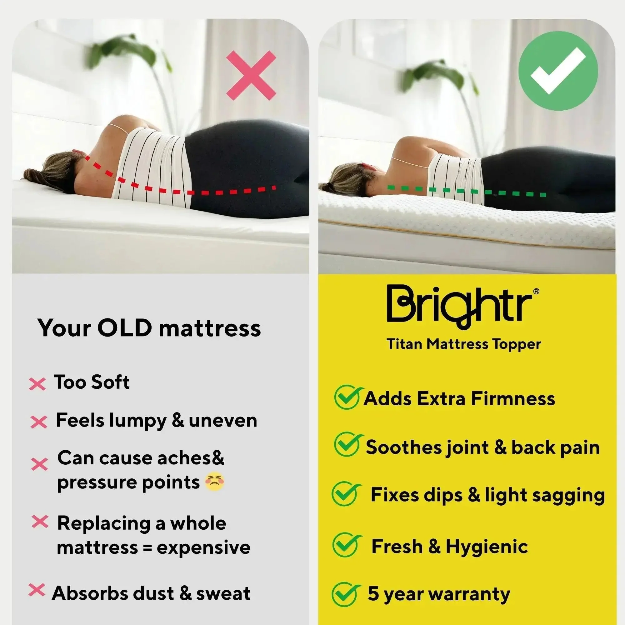 Brightr®  Titan 2 in 1 Mattress Topper - Image 12
